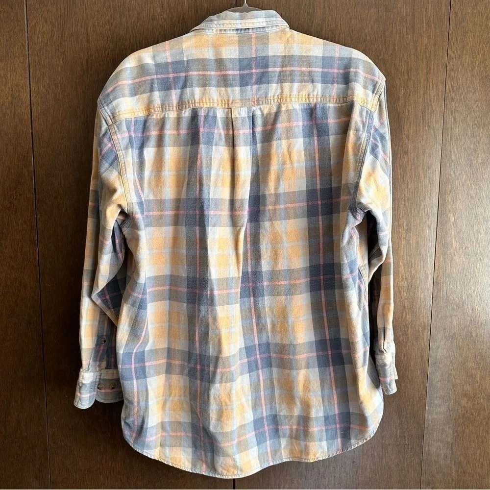 WindRiver Women’s Orange Blue Pink Cotton Plaid Button-up Shirt XL - Picture 3 of 9
